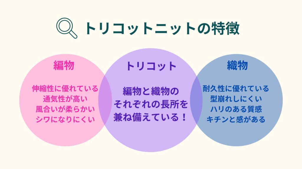 お手入れ簡単、動きやすさ抜群！一度着ればトリコになる、トリコットニットの魅力 | SKYRTA MEDIA